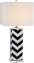 Chevron Table Lamp In Navy