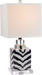 Animal Print Table Lamp In Navy and White Ceramic