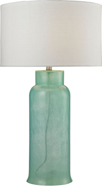 Glass Bottle Table Lamp In Seafoam Green