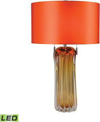 Ferrara Free Blown Glass Led Table Lamp In Amber