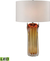 Ferrara Free Blown Glass Led Table Lamp In Amber