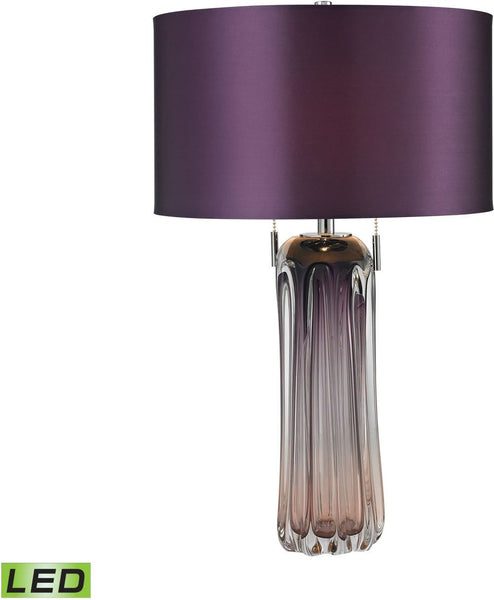 Ferrara Free Blown Glass Led Table Lamp In Purple