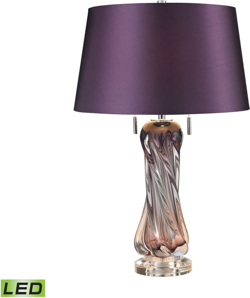 Vergato Free Blown Glass Led Table Lamp In Purple