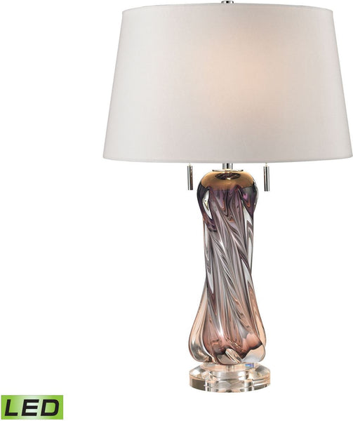 Vergato Free Blown Glass Led Table Lamp In Purple