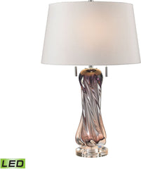 Vergato Free Blown Glass Led Table Lamp In Purple