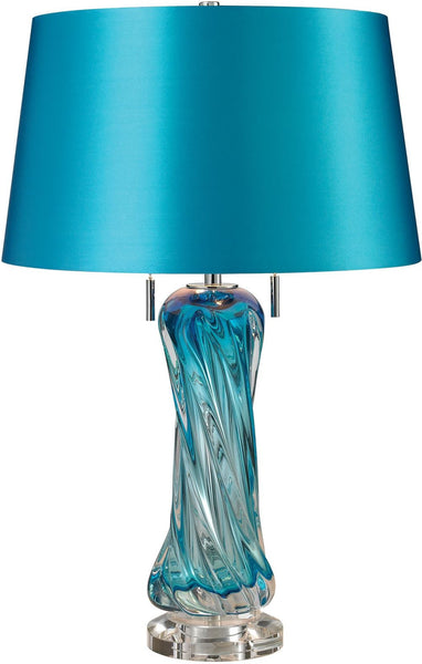 Vergato Free Blown Glass Table Lamp In Blue