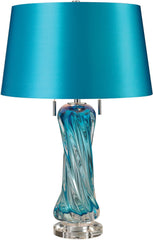 Vergato Free Blown Glass Table Lamp In Blue