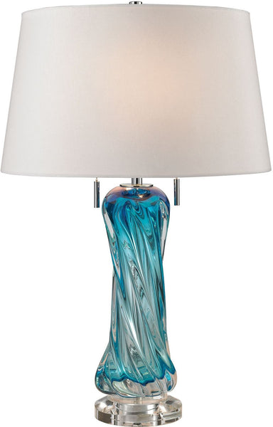 Vergato Free Blown Glass Table Lamp In Blue