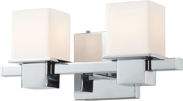 Lexington 2 Light Vanity In Chrome and White Opal Glass