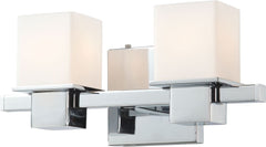 Lexington 2 Light Vanity In Chrome and White Opal Glass