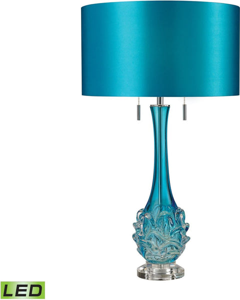 Vignola Free Blown Glass Led Table Lamp In Blue