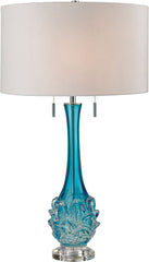 Vignola Free Blown Glass Table Lamp In Blue