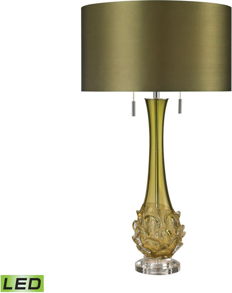 Vignola Free Blown Glass Led Table Lamp In Green