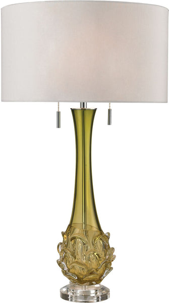 Vignola Free Blown Glass Table Lamp In Green