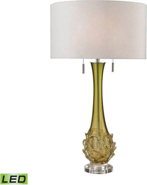 Vignola Free Blown Glass Led Table Lamp In Green