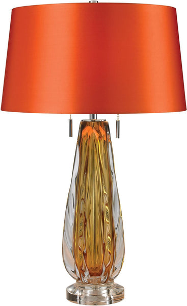 Modena Free Blown Glass Table Lamp In Amber
