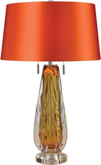 Modena Free Blown Glass Table Lamp In Amber