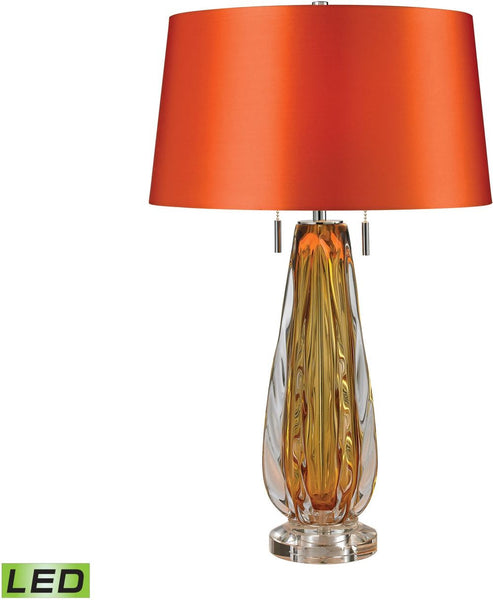 Modena Free Blown Glass Led Table Lamp In Amber