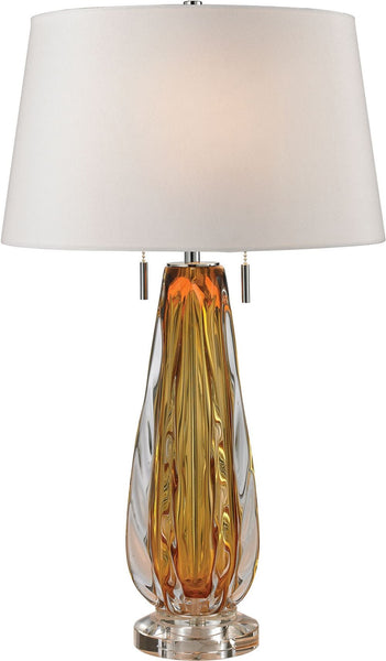 Modena Free Blown Glass Table Lamp In Amber