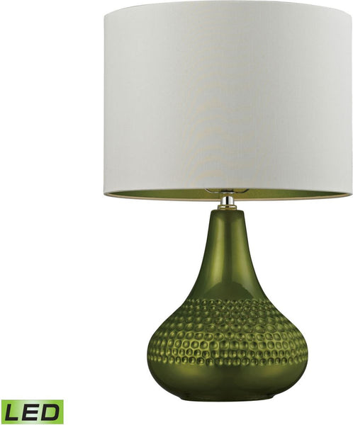 Ceramic Led Table Lamp In Bright Green