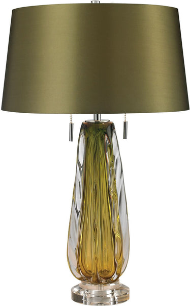 Modena Free Blown Glass Table Lamp In Green
