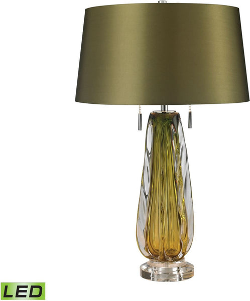 Modena Free Blown Glass Led Table Lamp In Green