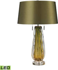 Modena Free Blown Glass Led Table Lamp In Green