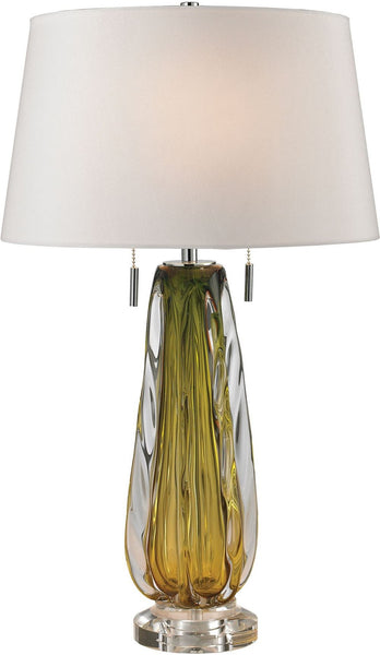 Modena Free Blown Glass Table Lamp In Green