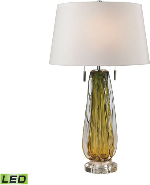Modena Free Blown Glass Led Table Lamp In Green