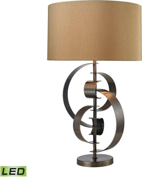 Volterra Abstract Curve Led Table Lamp In Dunbrook Bronze