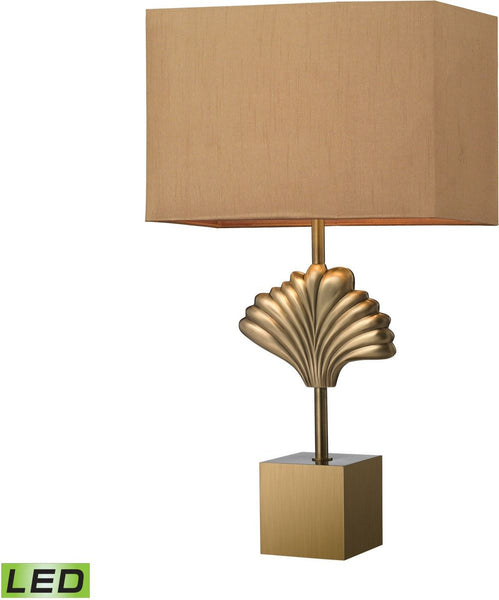 Vergato Solid Brass Led Table Lamp In Aged Brass