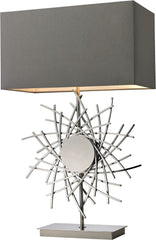 Cesano Abstract Formed Metalwork Table Lamp In Polished Nickel