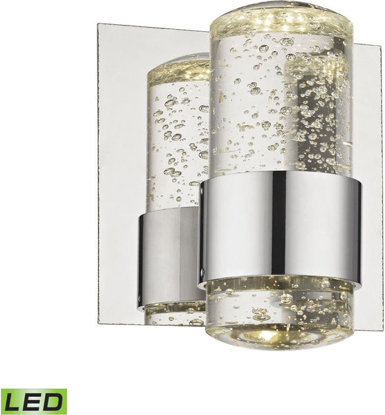 Surrey 1 Light Led Vanity In Chrome and Bubbled Glass