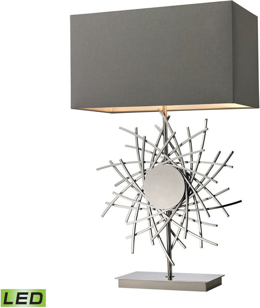 Cesano Abstract Formed Metalwork Led Table Lamp In Polished Nickel