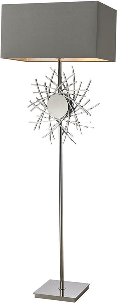 Cesano Abstract Formed Metalwork Floor Lamp In Polished Nickel