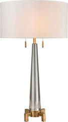 Bedford Solid Crystal Table Lamp In Aged Brass
