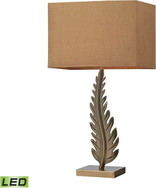 Oak Cliff Solid Brass Led Table Lamp In Aged Brass