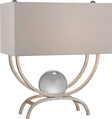 Chelsea Floating Crystal Ball Table Lamp In Silver Leaf