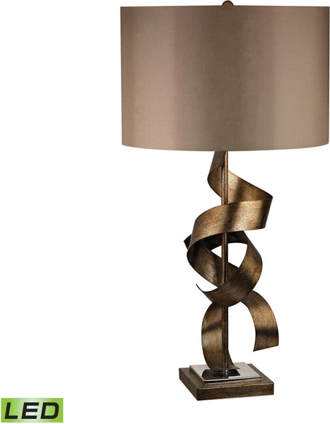 Allen Metal Sculpture Led Table Lamp In Roxford Gold