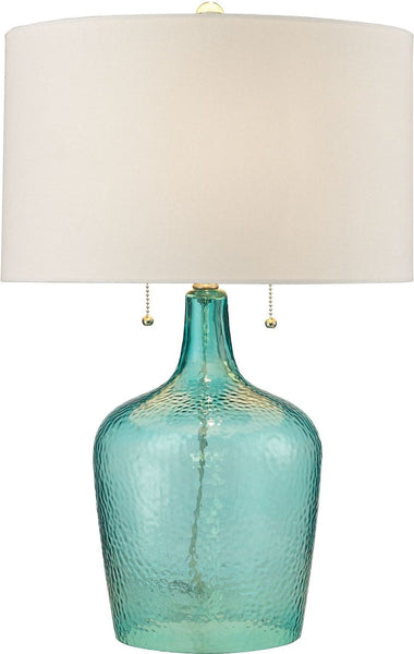 Hatteras Hammered Glass Table Lamp In Seabreeze