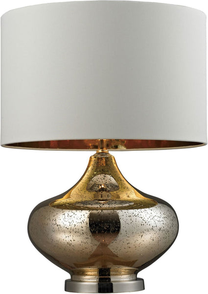 Blown Glass Table Lamp In Gold Antique Mercury Glass and Polished Nickel