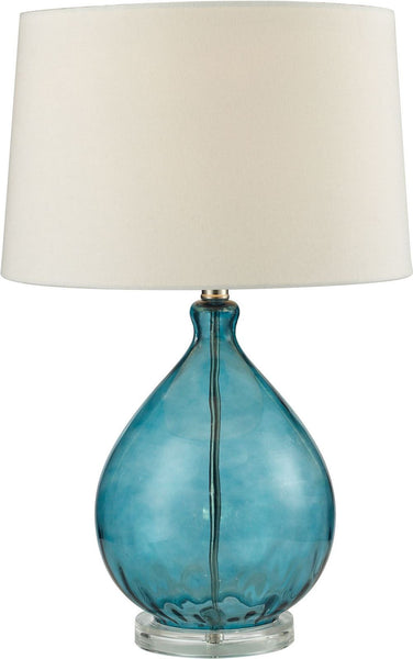 Wayfarer Glass Table Lamp In Teal