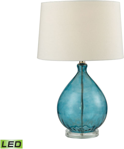 Wayfarer Glass Led Table Lamp In Teal