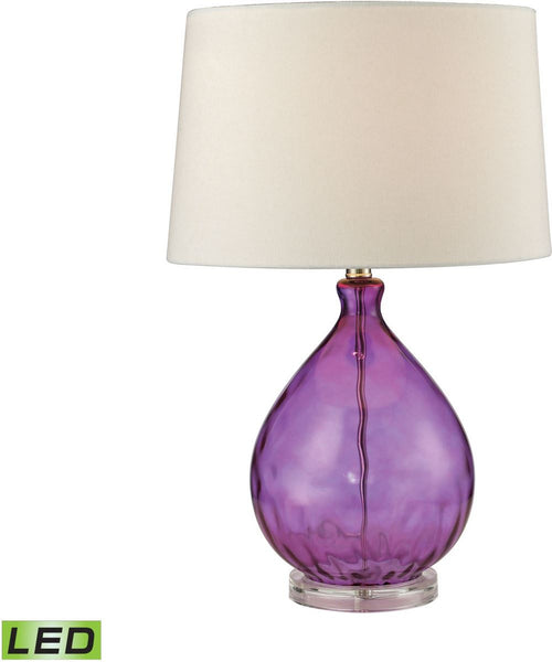 Wayfarer Glass Led Table Lamp In Purple
