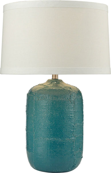 Patchwork Ceramic Table Lamp In Mediterranean Blue Finish