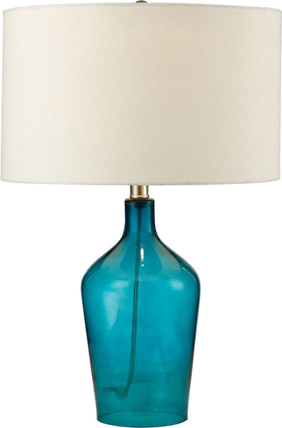 Hideaway Glass Table Lamp In Teal