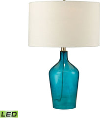 Hideaway Glass Led Table Lamp In Teal