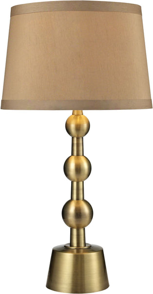 Montpelier Table Lamp In Aged Brass With Light Taupe Shade
