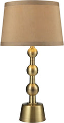 Montpelier Table Lamp In Aged Brass With Light Taupe Shade