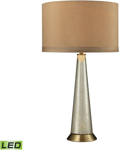 Middlebury Antique Mercury Glass Led Table Lamp In Aged Brass
